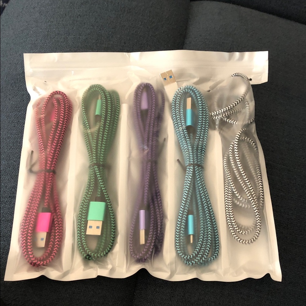 Braided USB Chargingy Cables - Multi-Color Pack